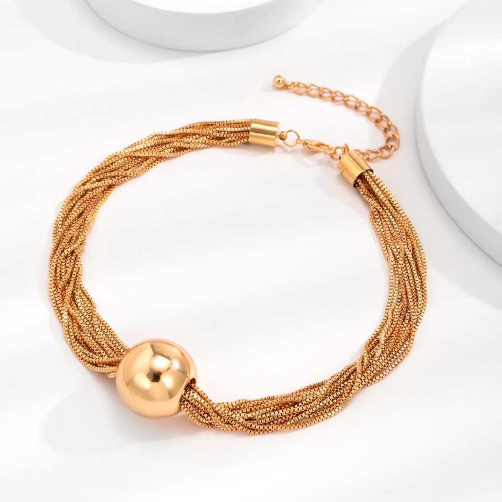 π50% OFF/3+...Multi-chain with Ball Necklace (Gold) - Picture 6 of 9